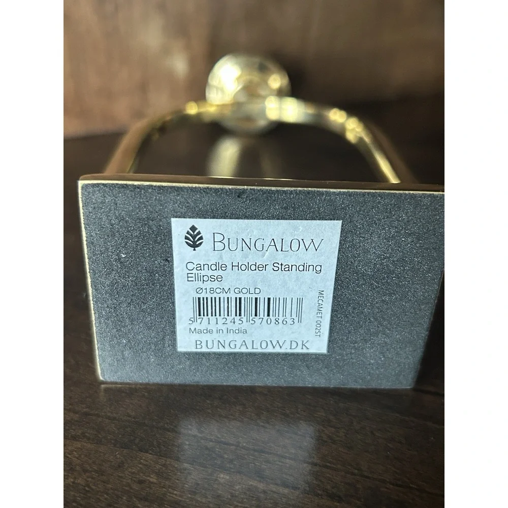 Bungalow DK Candle Holder MetroStanding Ellipse‎ Gold Brass Modern Contemporary